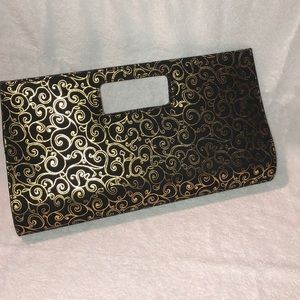 NEW Metallic Clutch Purse Bag AMAZING Shape Gold